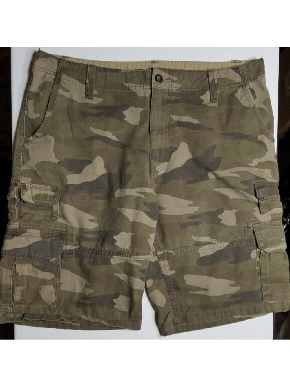 Iron Co. Camouflage Cotton Cargo Shorts Outdoor Camo Workwear Utility Men's 38
